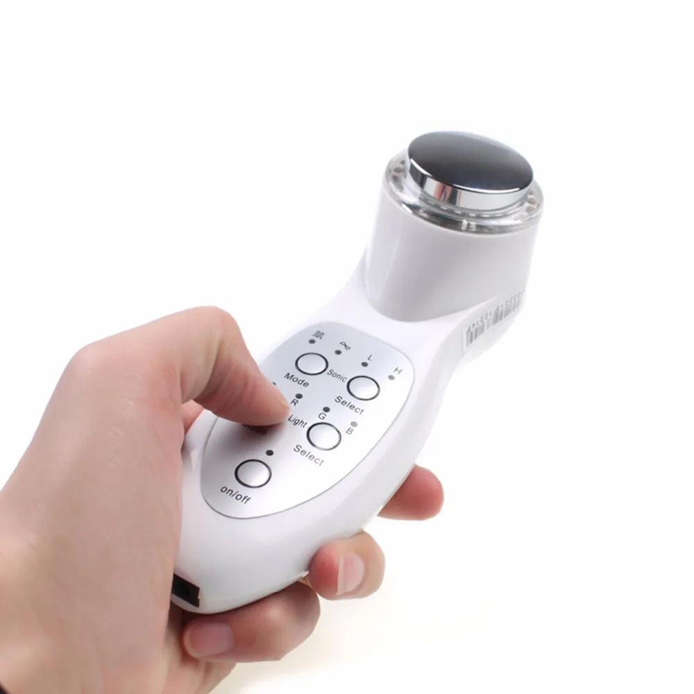 Ultrasonic Face Lift Skin Cleaner Photon Lights Sonic Lifting Wrinkle Remover Portable Facial Care Device Machine | Красота и