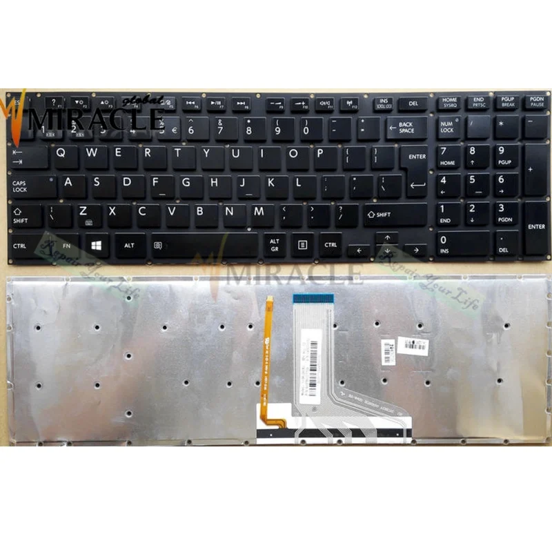 P50 P55 Клавиатура для ноутбука с английской подсветкой Toshiba Satellite P50-B P55-A P55t-A P70 P70T P75