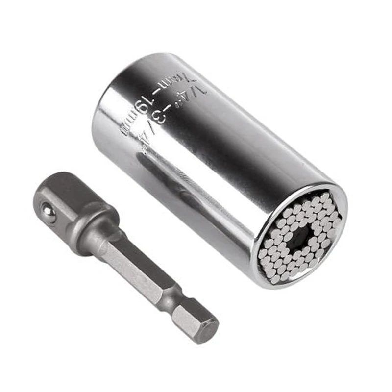 Torque Wrench Head Set Socket Sleeve 7-19mm Power Drill Ratchet Bushing Spanner Key Magic Multi Hand Tools