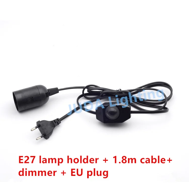 

Dimmer switch with EU 2 pin plug cable wire E27 lamp holder cord set lamp socket retro Edison vintage led chandeliers fittings