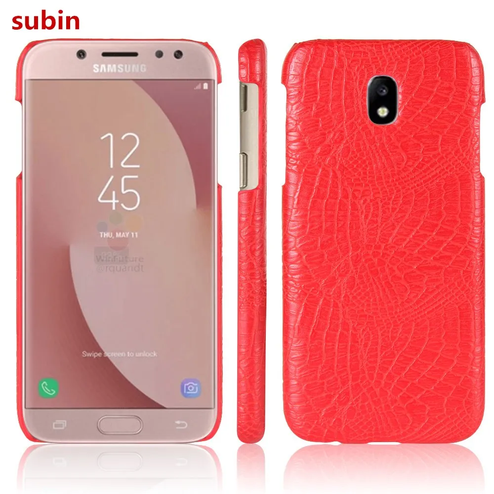 For Samsung Galaxy J3 2017 SM-J330F/DS Case Retro Crocodile Skin Cover SM-J330FN J330F Phone Bag | Мобильные телефоны и