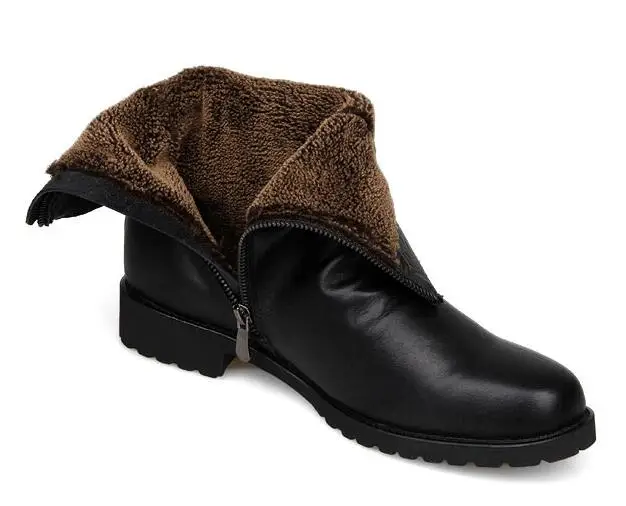 Winter Men Short Plush Snow boots Genuine leather Mid-Calf Martin boots wear-resistant Autumn Male military Boots 03 Winter Men Short Plush Snow boots Genuine leather Mid-Calf Martin boots wear-resistant Autumn Male military Boots 03