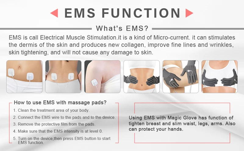 3 3 в 1 EMS, инфракрасный массажер для похудения, для потери веса, Антицеллюлитный жиросжигатель, гальваническая инфракрасная ультразвуковая волновая терапия