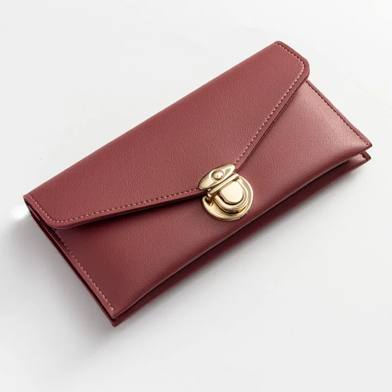 

2018 Hot Long Women Wallets Leather Female Purse Metal Hasp Coin Pocket Big Capacity Phone Wallet Ladies Card Holder Wallet W174