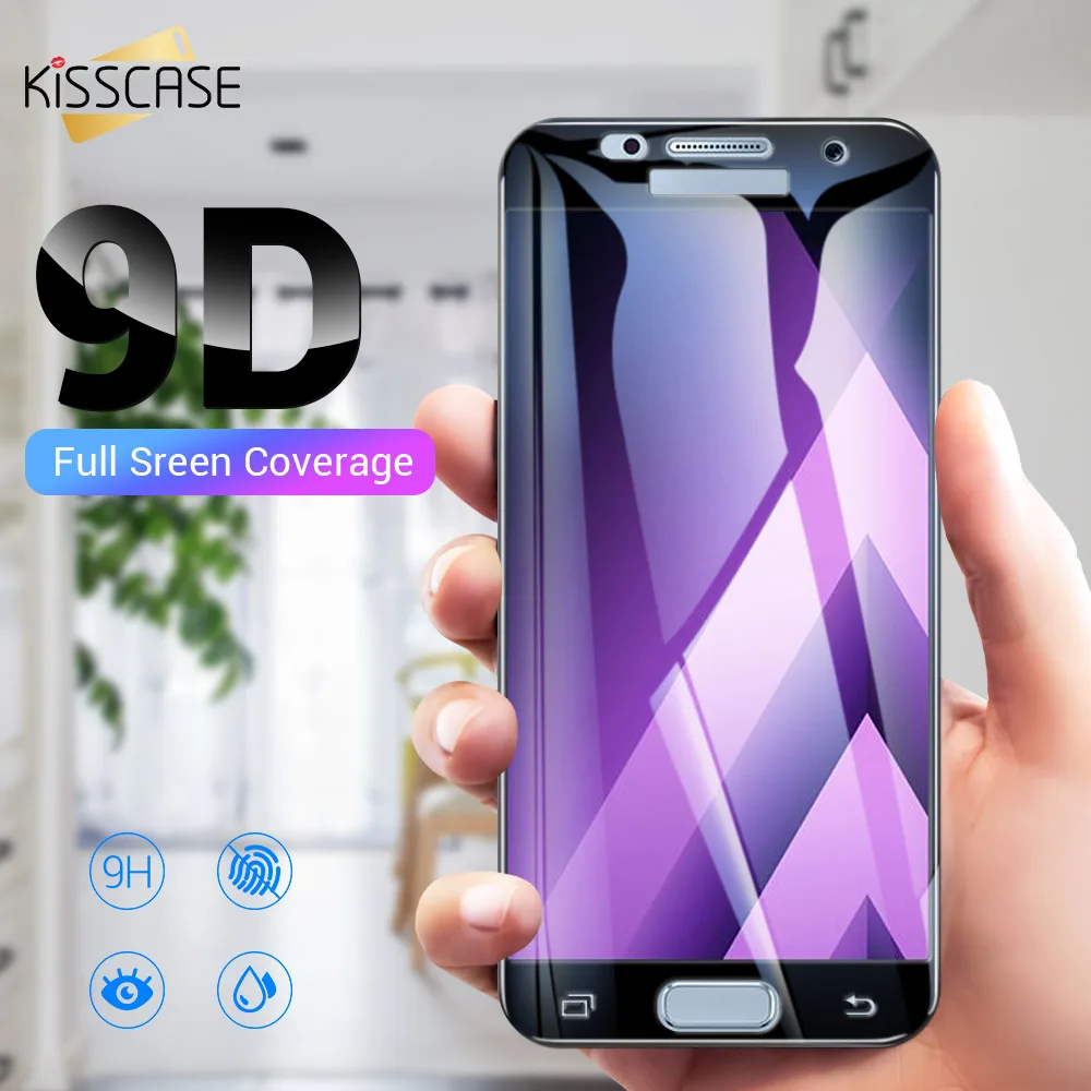 

KISSCASE Screen Protector For Samsung Galaxy A90 A80 A70 A50 A30 Ultra thin Tempered Glass For Samsung A7 A3 2016 2017 A9 Plus