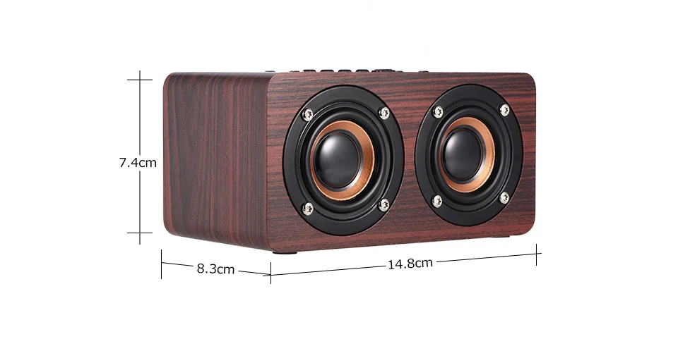 Magift Portable Wood Bluetooth Speaker Stereo Dual Loudspeaker Subwoofer Box Wooden Bass AUX 3.5mm Computer Speaker for Xiaomi (11)
