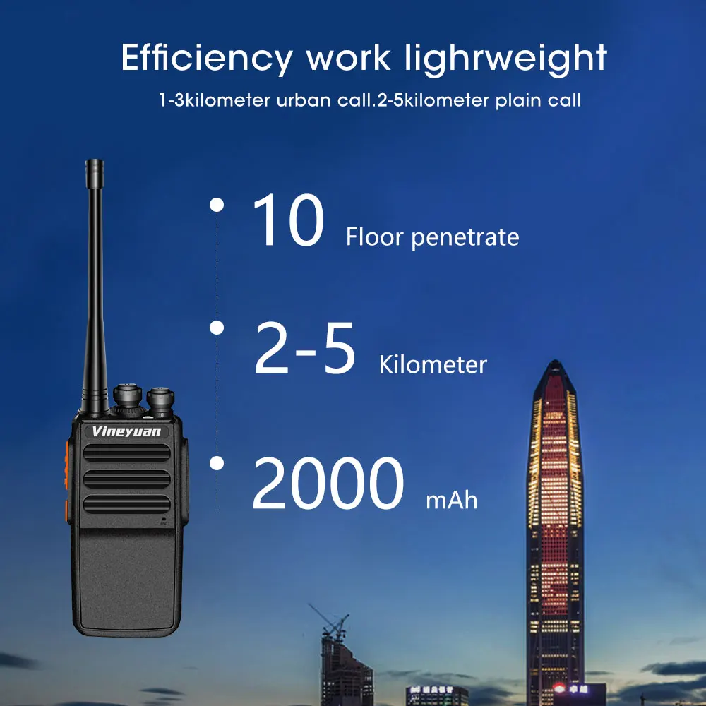 Vineyuan Walkie Talkie J-C5 Plus 5 Вт UHF 400-470 МГц двухстороннее радио портативный 16CH FM приемопередатчик CB радио домофон