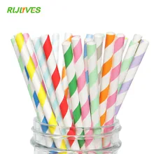 25 unids/pack pajitas de papel desechables rayas Vintage pajillas de beber para niños cumpleaños boda decoración Navidad Fiesta suministros