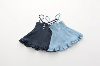 

New Arrival Baby Girls Summer Suspender Denim Dress Child Casual Denim Sundress Girls Sleeveless A-Line Sundress