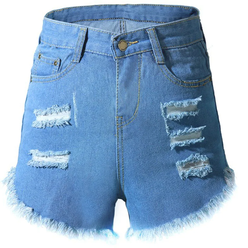 

2017 Summer New Vogue Clothes Women Fashion Denim Shorts Ripped Hole Washed Cowboy Shorts High Waist Cotton Denim Shorts Hotpant