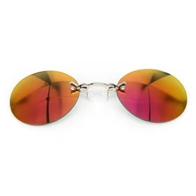 Маленькие круглые мужские солнцезащитные очки с клипсой на носу, Ретро стиль, стимпанк покрытие, зеркальное покрытие, хакер, ампир, матрица, Морфей, пензес, солнцезащитные очки