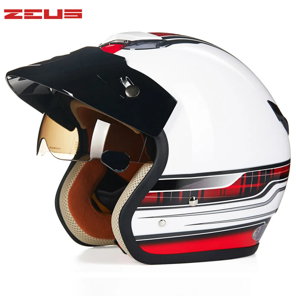 

ZEUS Cruiser Motorcycle Helmet Chopper 3/4 Open Face Vintage Helmet 3814 Moto Casque Casco motocicleta Capacete Pilot helmets
