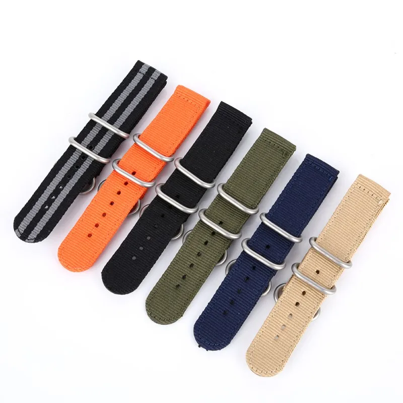 

Watch Band Strap 2 Joints Nylon Breathable Washable Thick Ring Pin Buckled Wristband Lightweight Wristwatch Bands Replacement