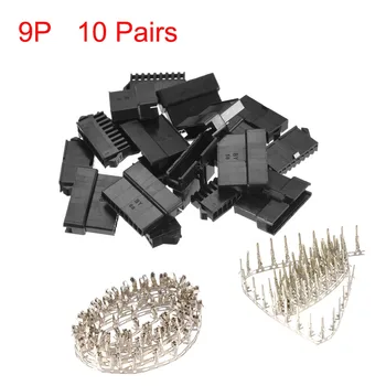 

UXCELL 10pair 2.5mm Pitch Black Plastic Housing + Pin Connector 9 Pin 10 Pin Male Female JST-SM Housing Crimp Terminal Connector