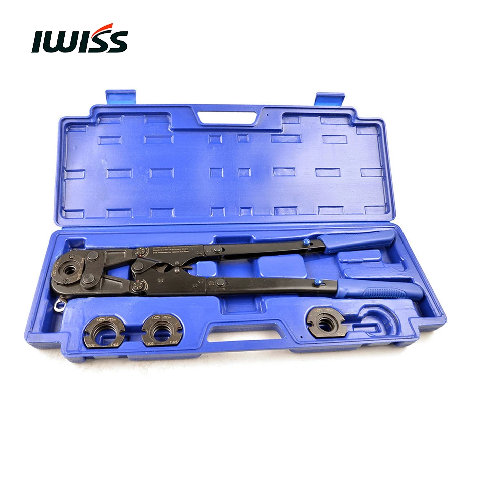 IWISS обжимные инструменты для труб PAP& PEX и узкое пространство с складными ручками и 4 сменными губками