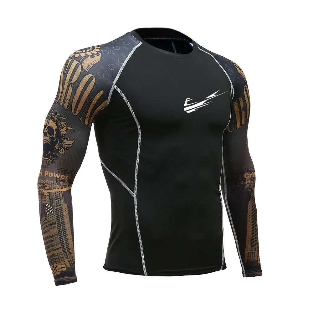 

Brand men's compression shirt 3D teen wolf fitness long-sleeved riding fitness men's sports base MMA breathable tights