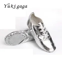 Yukigaga Bursting National танцевальная обувь для девочек дышащие блестки PU обувь для выступлений серебро золото женские балетки o9c