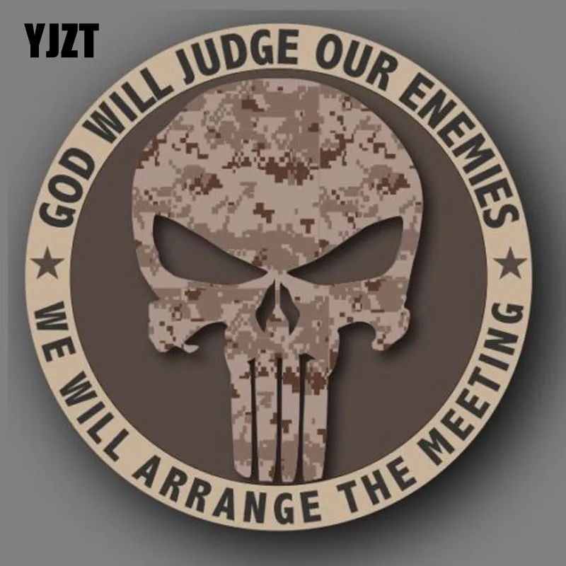 

YJZT 10.2CMX10.2CM GOD WILL JUDGE OURENEMIES WE WILL ARRANGE THE MEETING Car Sticker Decal Decoration C1-6024
