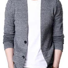 Amberheards мужской свитер модный весна-осень, кардиган свитер с длинными рукавами зауженное пальто впору Вязание v-образным вырезом Swaeter для мужской одежды