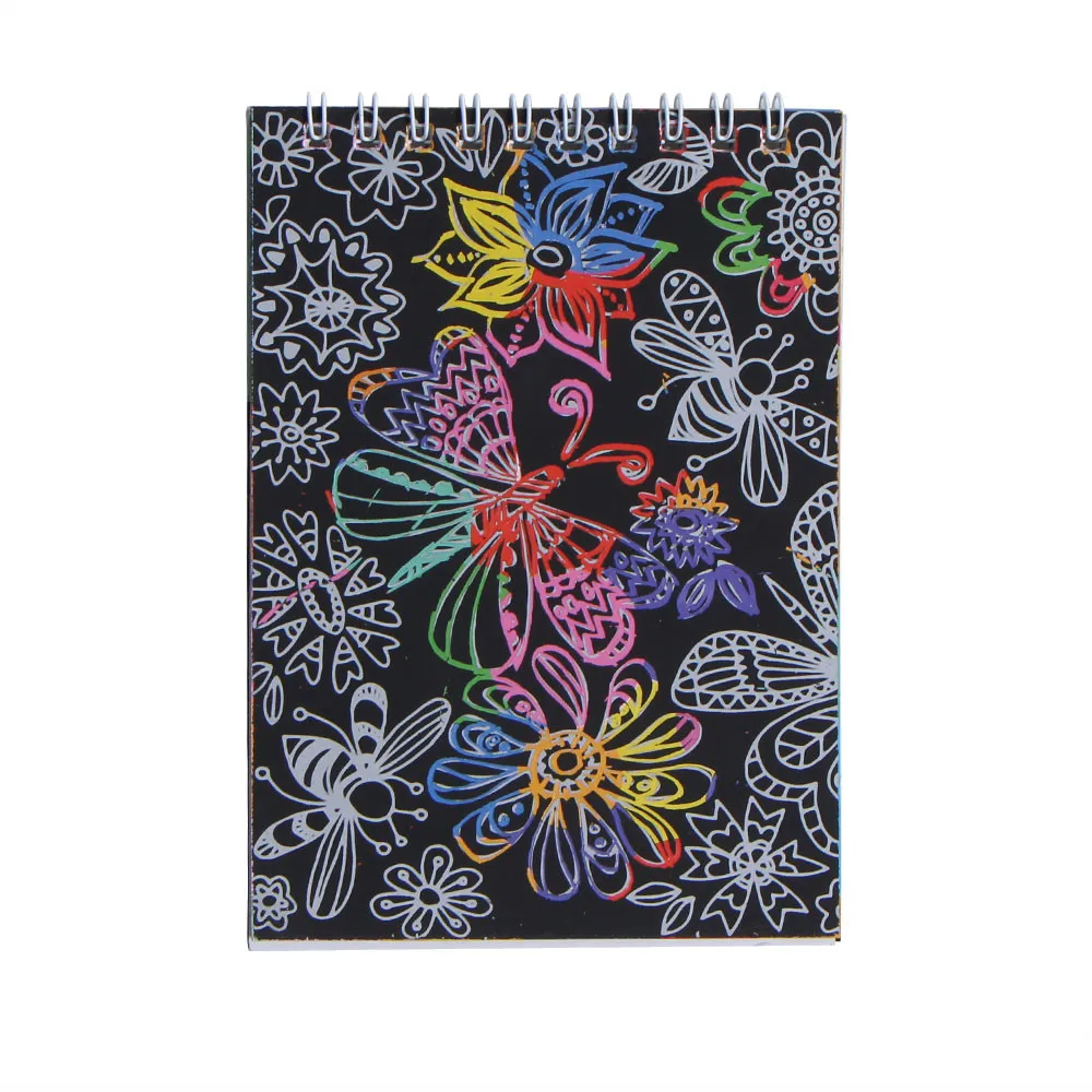 

Large Magic Color Rainbow Scratch Paper Note book Black DIY Drawing Toys Scraping Painting Kid Doodle #K23