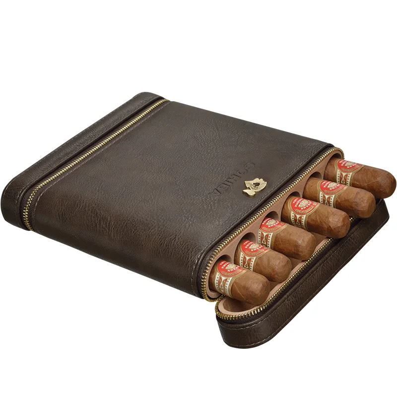 COHIBA высококлассный портативный чехол для сигар из искусственной кожи твердой