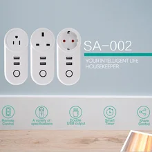 Wi-Fi Smart Plug умная розетка-переключатель 2 USB выход аудио управление Умный выбор времени Wi-Fi розетка работает с Amazon Alexa и Google