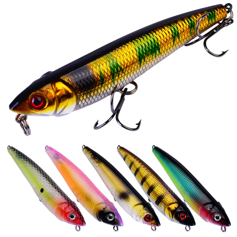 6 шт Whopper Popper 9 см Topwater рыболовная приманка искусственная жесткая 3D воблеры с