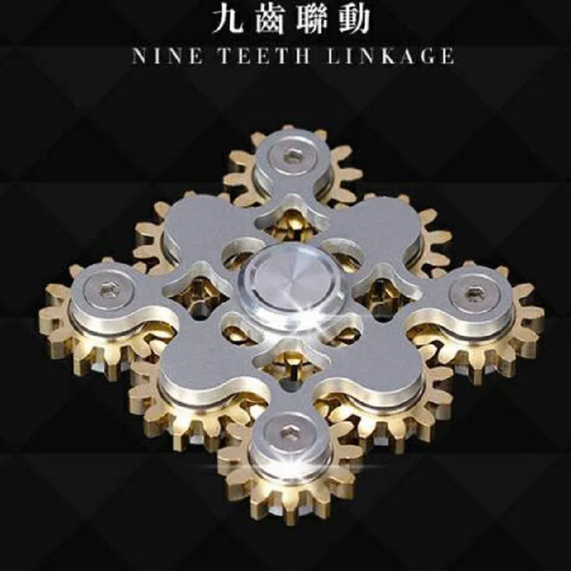 

NINE TEETH LINKAGE Hand Spinner Copper EDC Sensory Fidget Torqbar Spinner For Autism and ADHD Kids/Adult Funny Anti Stress Toys