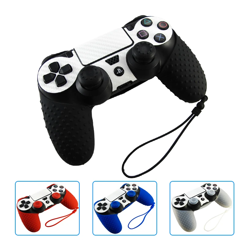 Чехол для Dualshock 4 Case Silicona нескользящий защитный чехол с ремешком на запястье для ps4 контроллер чехол для sony playstation 4