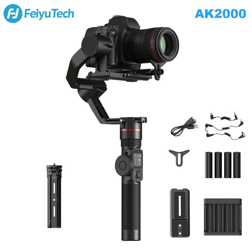 

FeiyuTech Feiyu AK2000 3-Axis Camera Stabilizer Gimbal with Focus Ring for Sony Canon 5D Panasonic GH5 Nikon D850 2.8kg Payload