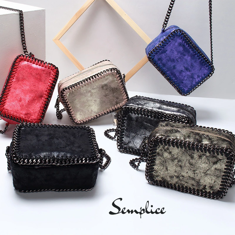 

2019 Chic Bag Weaving Chain Women Messenger Bag Small Flap shoulder bag black Handbag female crossbody bags little bag ladies