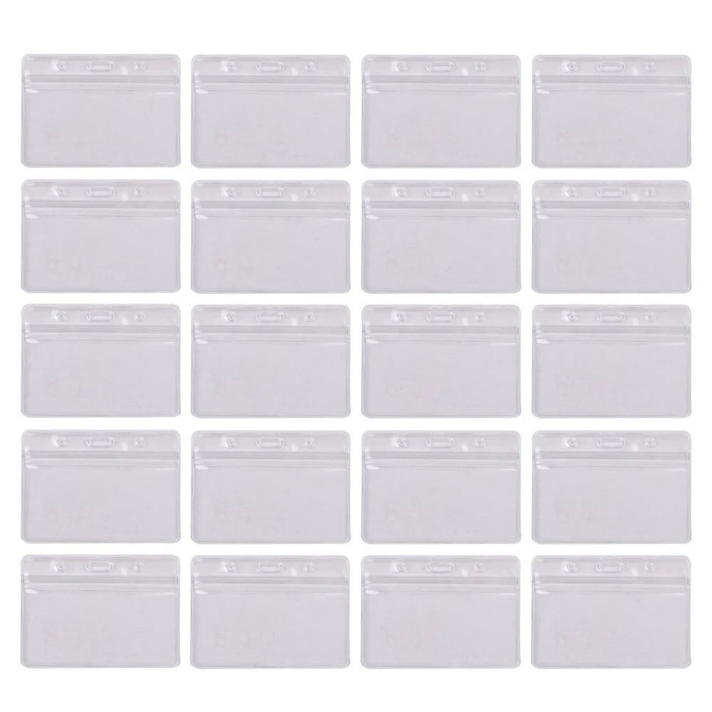 20 pcs Horizontal Style Clear PVC Business ID Badge Card Holder Case with  Slot & Chain Holes|case welding|holders grocerycase netbook - AliExpress