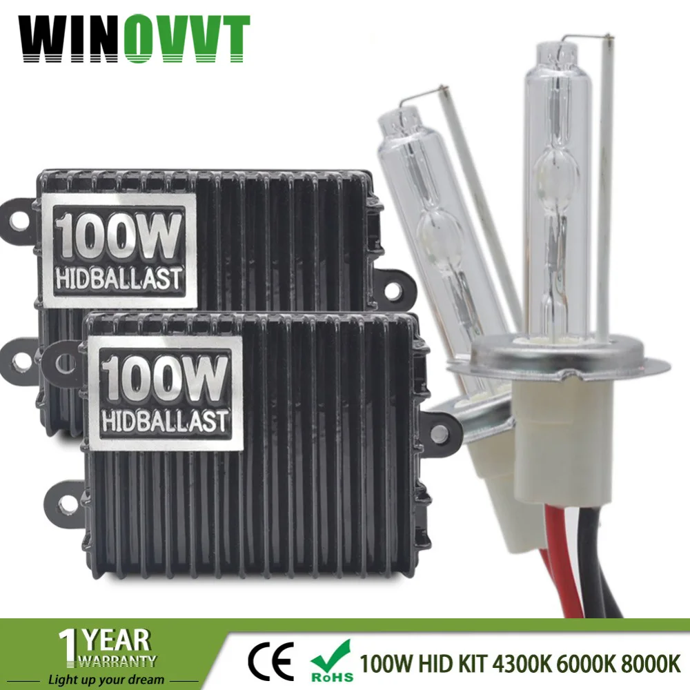 100W H7 Xenon H4 H1 H3 H11 H8 H9 9005 HB3 9006 HB4 HID Xenon Kit