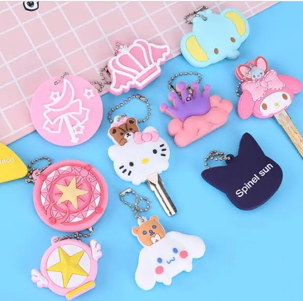 

5 Pcs Cartoon Melody Star Crown Home Key Chain Case Cover Keys Storage Bag