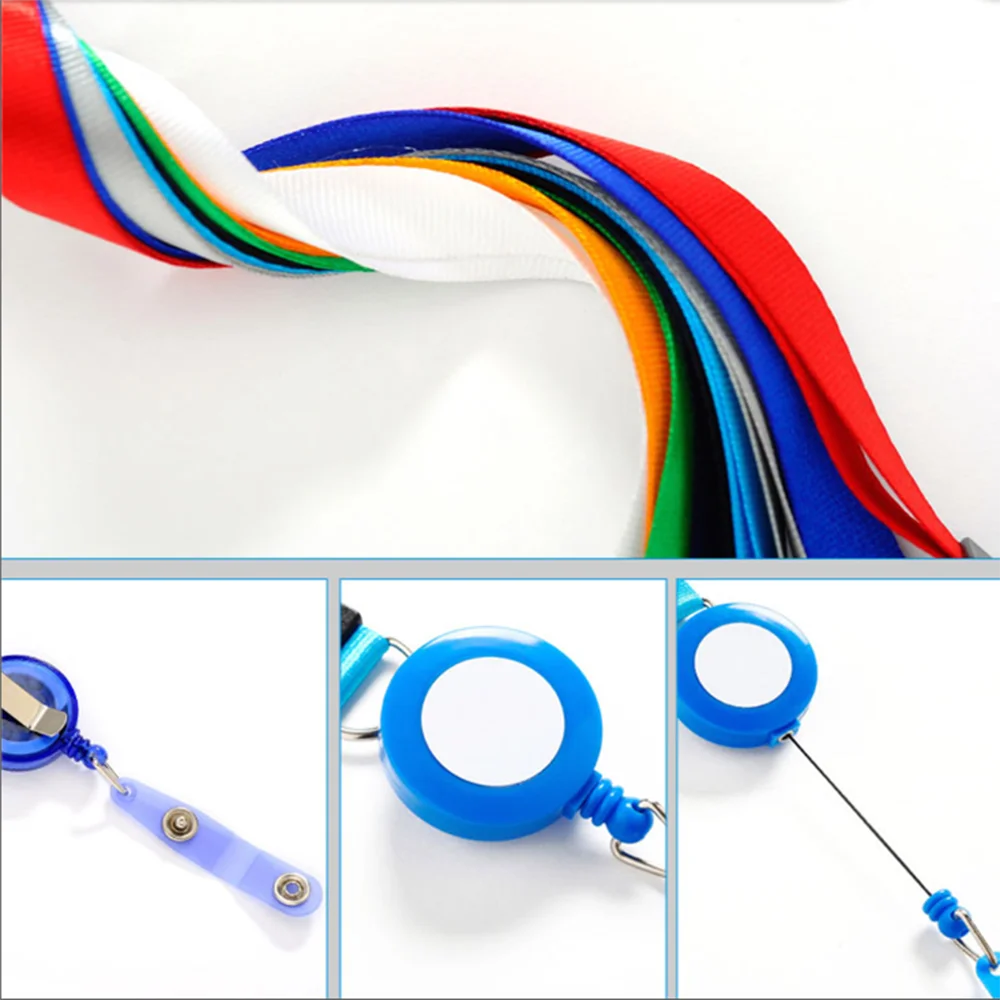 

1PC Retractable Badge Holder Lanyard Neck Strap Nurse ID Badge Reel Credit Card Holders Keys Chain Name Tag Card Holder Office