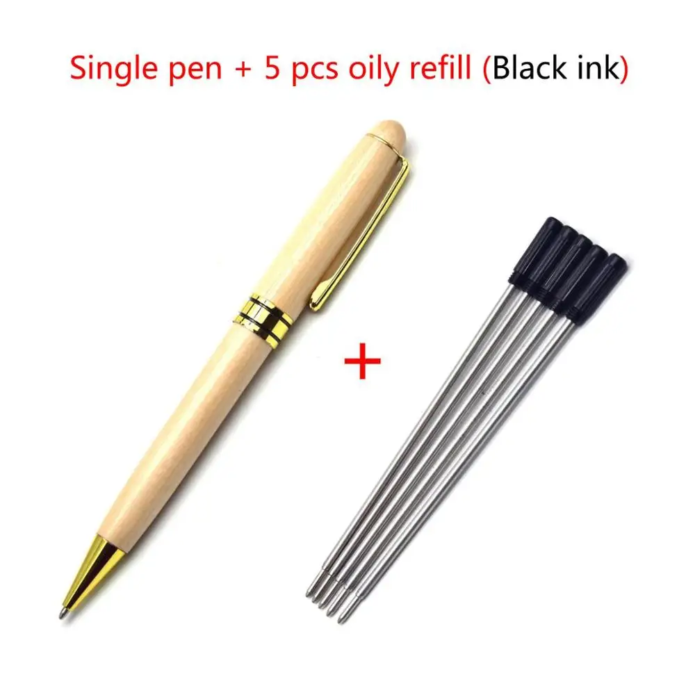 Guoyi G088 высококачественные деревянные шариковая ручка из красного и белого дерева для обучения, офиса, школы, канцелярские принадлежности, Подарочная роскошная ручка и бизнес-ручка для отеля - Цвет: Yellow-5 Black ink