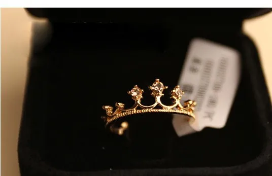 (Min order $12 ) Free shipping Small mouth choking pepper loli small crystal rhine stone crown ring #9183 | Украшения и