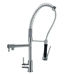 Polished Chrome Brass Dual Swivel Pull Out Spray Spout Kitchen Faucet Mixer Taps asf061