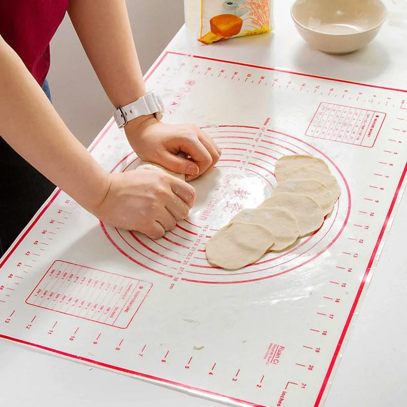 Kitchen Silicone Dough Rolling Mat Pastry Clay Pad Sheet Liner Baking Tool Bake 
