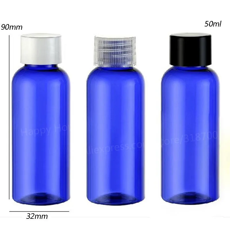 

30 x 50ml Hot Sale Cobalt Blue PET Shampoo Shower jar 50cc Cosmetic Plastic Packaging