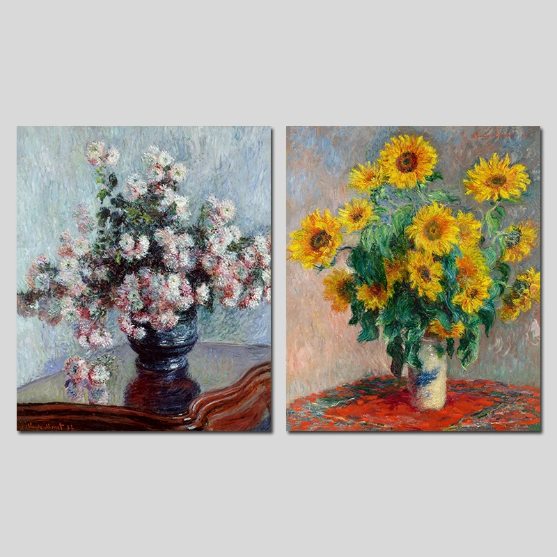 印象派ひまわり白い花花瓶の装飾壁アート写真用リビングルームキャンバス絵画家の装飾非フレーム Art Pictures Picture For Living Roomwall Art Picture Aliexpress