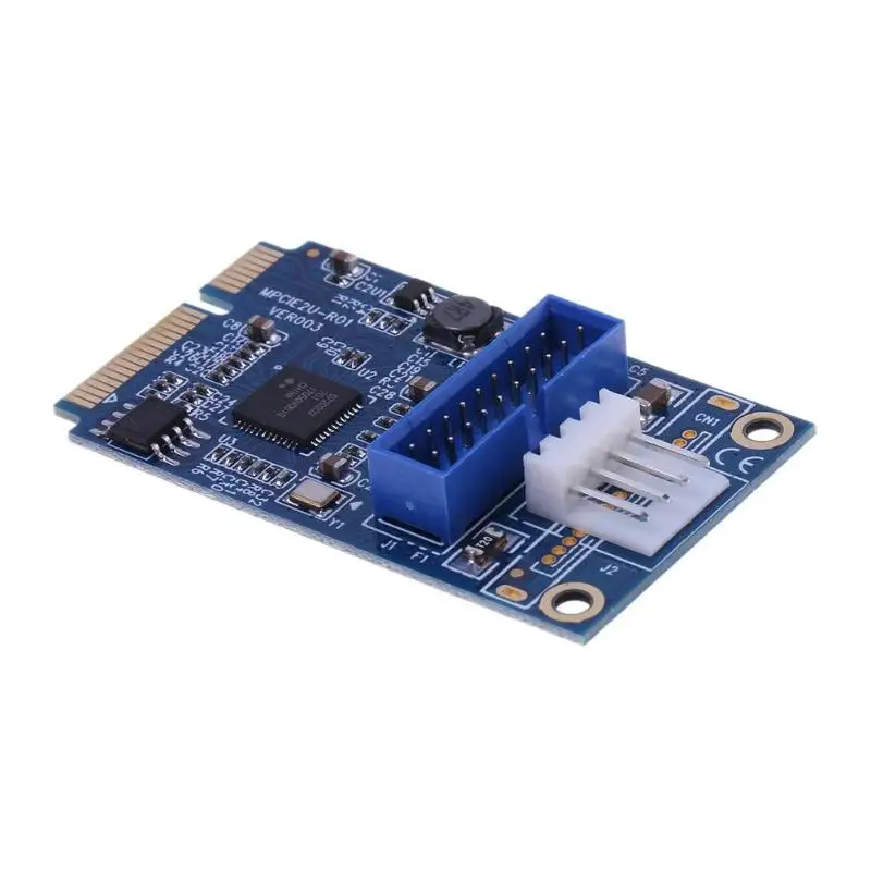 

ALLOYSEED Motherboard Mini PCI Express to Dual USB 3.0 19 pin Add On Card Adapter,Mini PCIe PCI-e to 2 ports USB w/ Molex Power