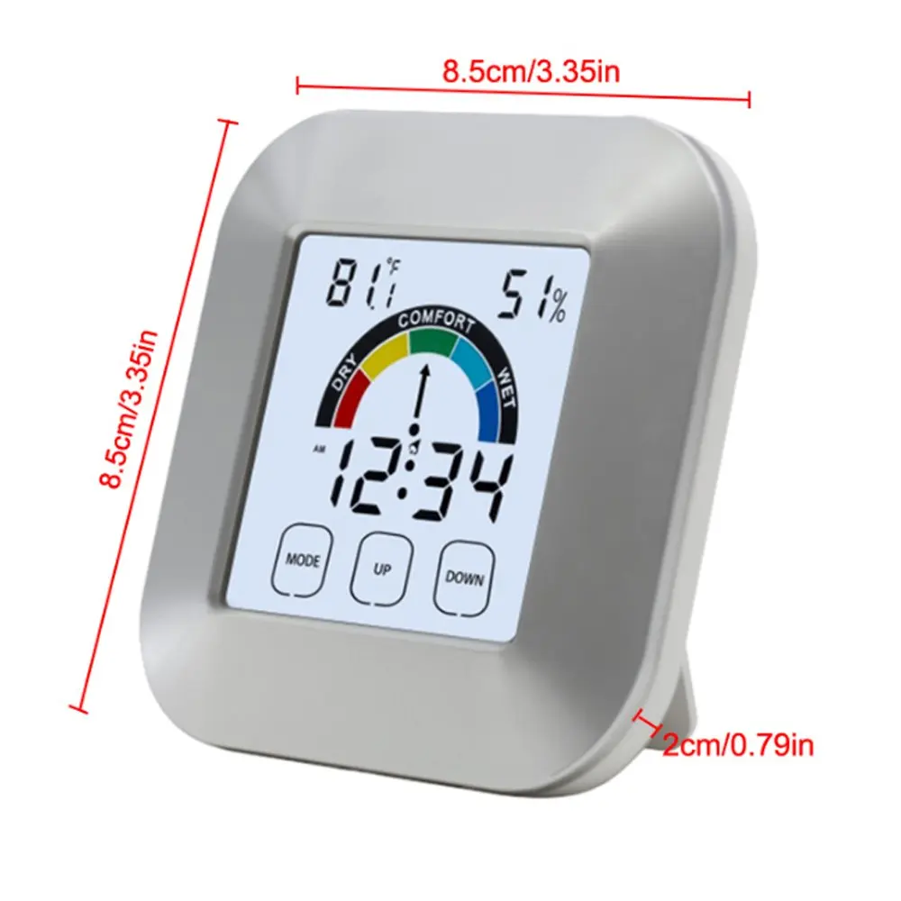 Термометр, монитор влажности, будильник, таймер, цифровой торговый центр, гигрометр, измеритель температуры, датчик, погодные часы с сенсорным экраном