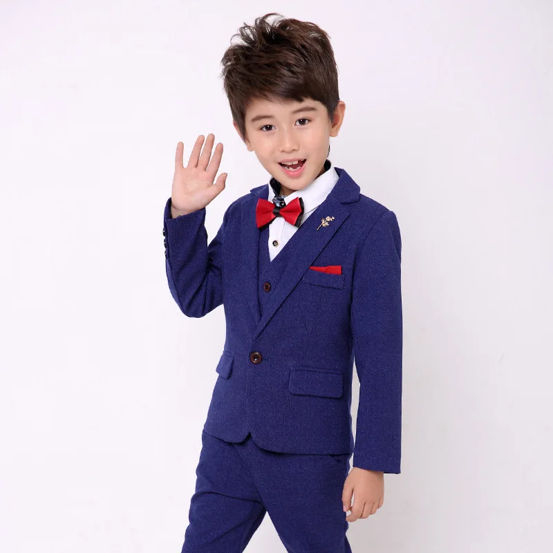 

Boy Dress Wedding 3 Pcs ( Blazers + Vest + Pants ) Boy Formal Suit Costume Enfant Kids Suit Children's School Jacket Blazer