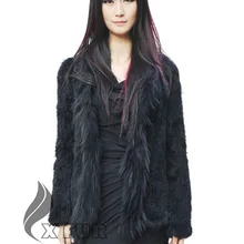 CX-G-A-95A, зима,, супер качество, ручная вязка, натуральный мех кролика, модное пальто для женщин