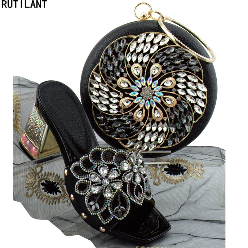 Nieuwste Ontwerp Italiaanse Designer Schoenen en Tassen Bijpassende Set Versierd met Strass Afrikaanse Dames Schoenen en Tassen Party Schoenen Nieuwste Ontwerp Italiaanse Designer Schoenen en Tassen Bijpassende Set Versierd met Strass Afrikaanse Dames Schoenen en Tassen Party Schoenen