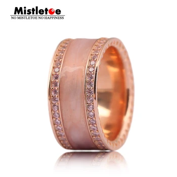 

Genuine 925 Sterling Silver Hearts of Brand Ring Brand Rose, Cream Enamel & Clear CZ Ring Compatible with European Jewelry