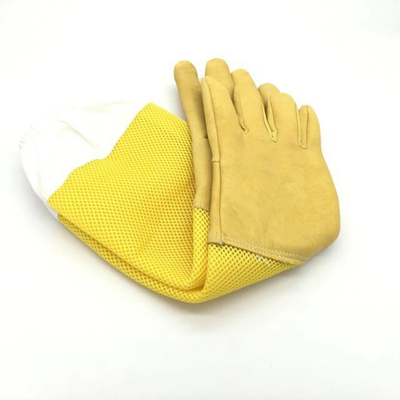1-Pair-Bee-Gloves-Protective-Beekeeping-Gloves-Goatskin-Bee-Keeping-Vented-Long-Sleeves-beekeeping-equipment-and.jpg 1 Pár Méhkesztyű Védő Méhészeti Kesztyű Kecskebőr Méh, Tartva A Szellőztetett Hosszú Ujjú Berendezéseket És Szerszámokat - Image 5