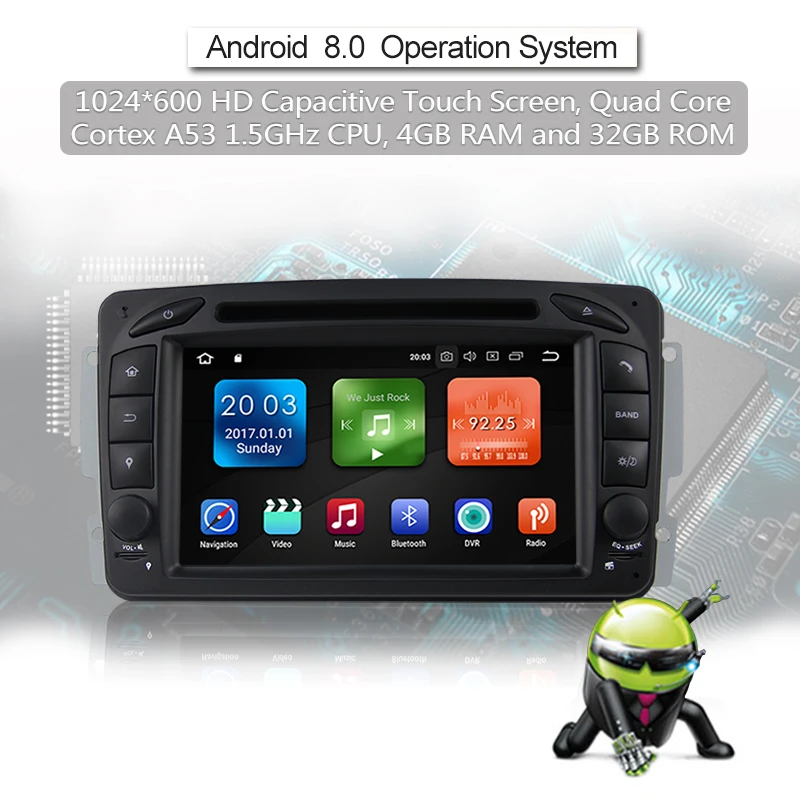 Top Car Multimedia player Android 8.1 2 Din GPS Autoradio For Mercedes/Benz/CLK/W209/W203/W208/W463/Vaneo/Viano/Vito FM DSP 7