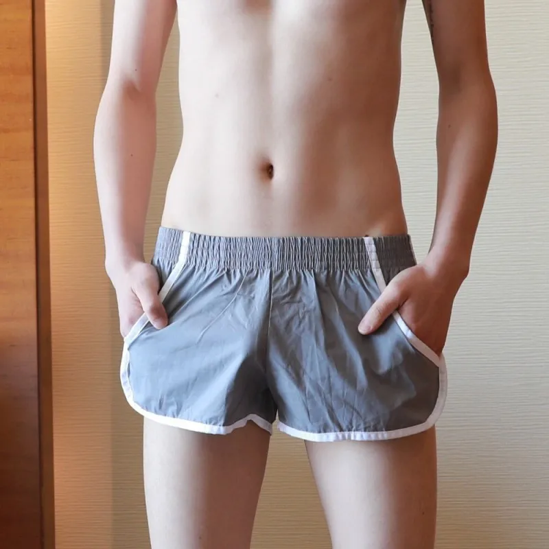 New Men Shorts Cotton Men Home Shorts Gay Penis Pouch Underpants Casual Sleepwar Trunks Men Boxers Size XXL mens casual summer shorts